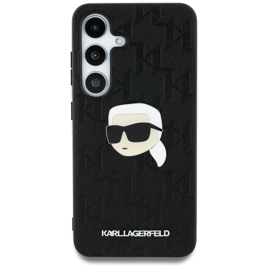Etui Karl Lagerfeld Leather Monogram Pin  Logo Karl Head Samsung Galaxy S25 Plus czarny