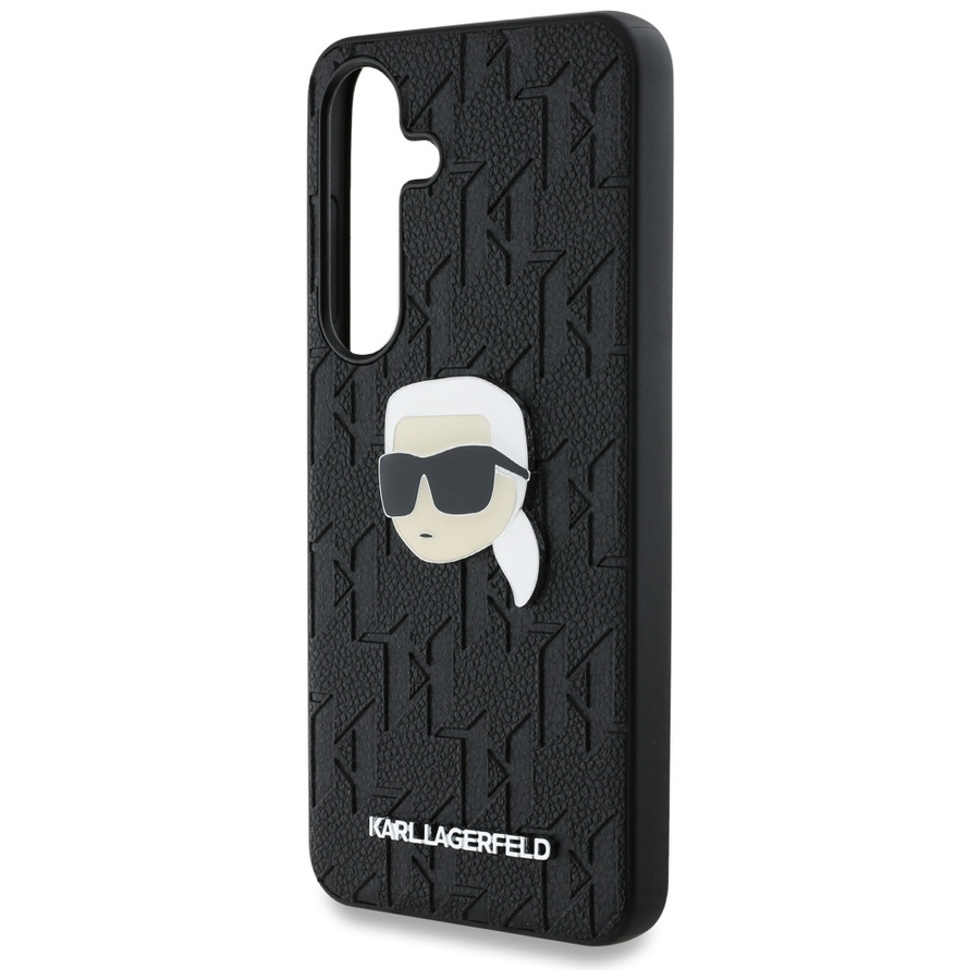 Etui Karl Lagerfeld Leather Monogram Pin  Logo Karl Head Samsung Galaxy S25 Plus czarny