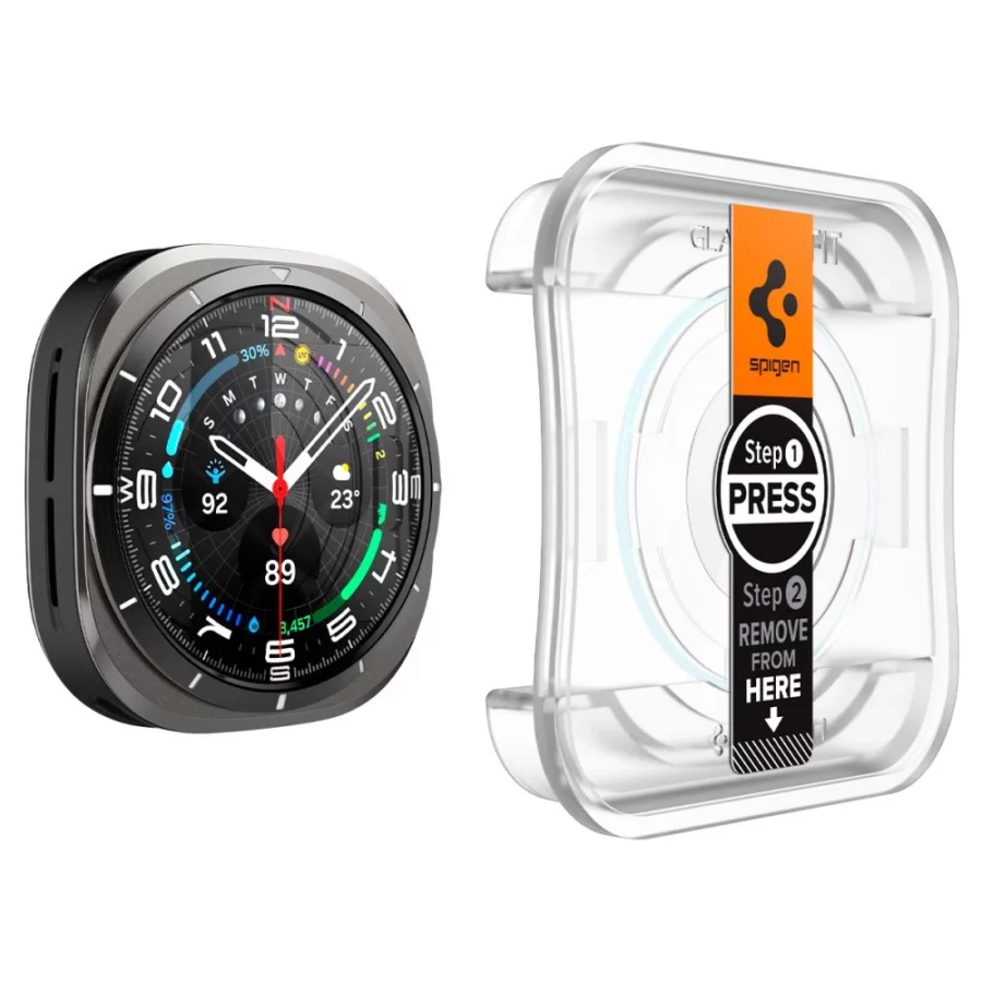 Szkło hartowane Spigen Glas.TR EZ Fit 2-Pack na Samsung Galaxy Watch Ultra 47 mm - przezroczyste