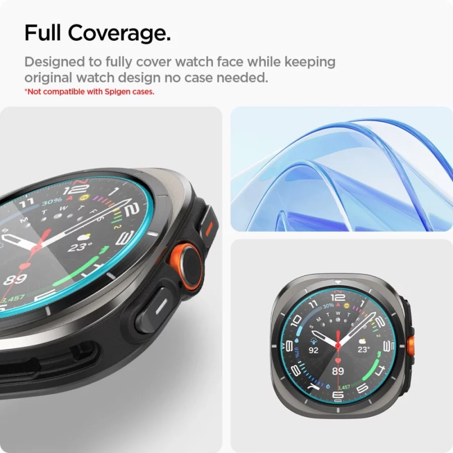 Szkło hartowane Spigen Glas.TR EZ Fit 2-Pack na Samsung Galaxy Watch Ultra 47 mm - przezroczyste