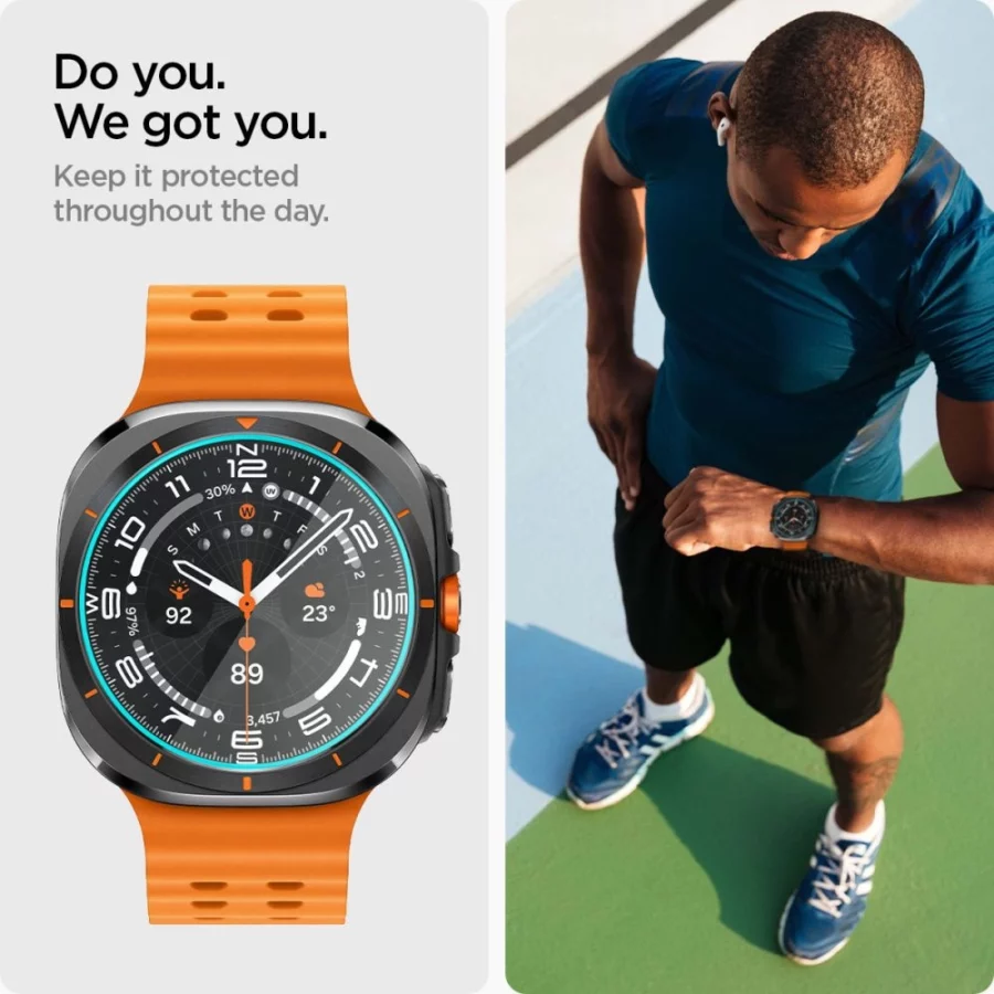 Szkło hartowane Spigen Glas.TR EZ Fit 2-Pack na Samsung Galaxy Watch Ultra 47 mm - przezroczyste