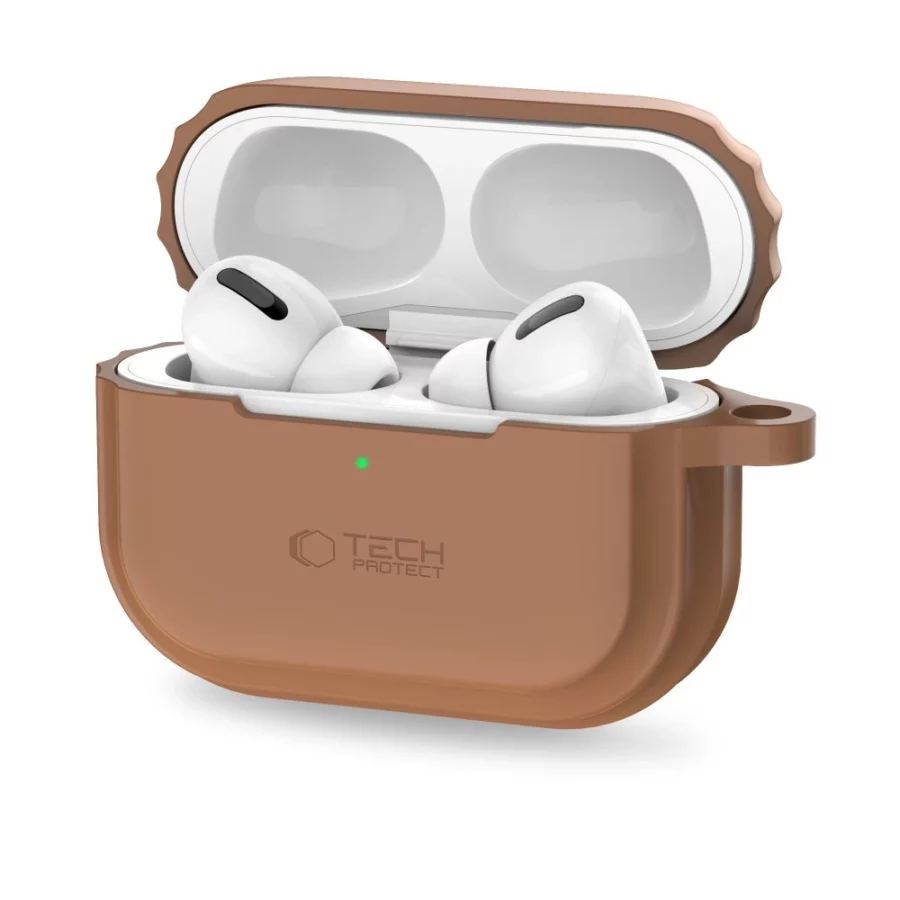 Etui Tech-Protect Silicone Rope na Apple AirPods Pro 1 / 2 - brązowy