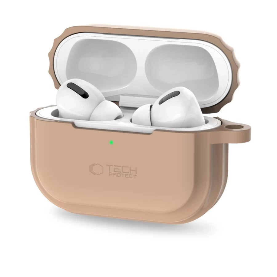 Etui Tech-Protect Silicone Rope na Apple AirPods Pro 1 / 2 - jasnobrązowy