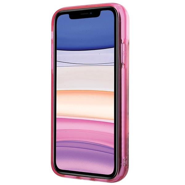 Etui Karl Lagerfeld Glitter Karl Head na iPhone 11/XR - różowe