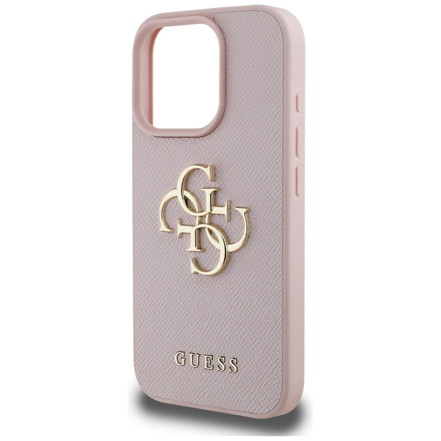 Etui Guess Grained Big 4G Logo Small Classic Logo do iPhone 16 Pro różowy