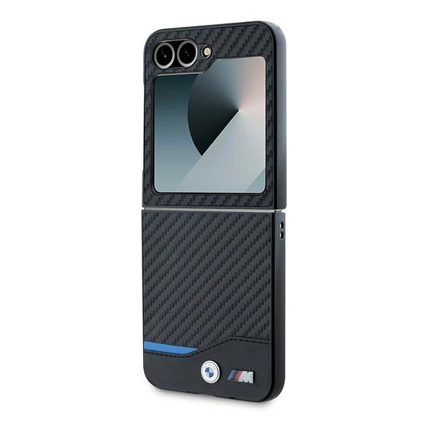Etui BMW Carbon Blue Line na Samsung Galaxy Z Flip 6 - czarne