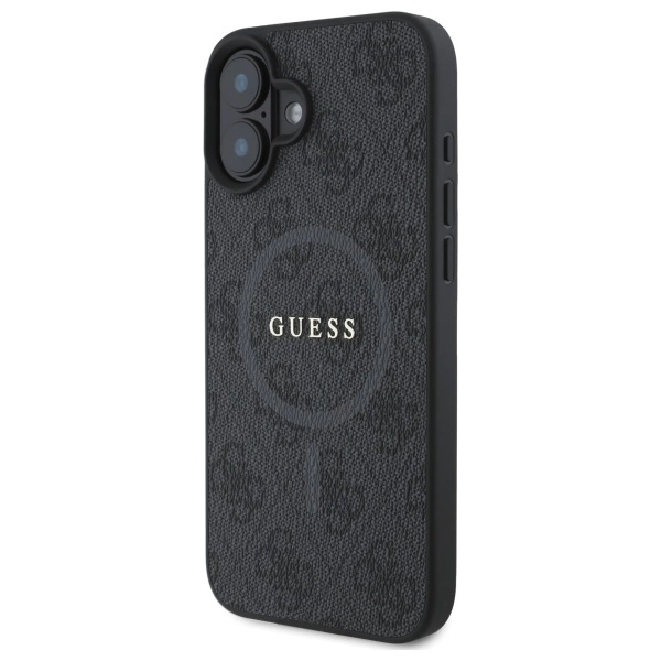 Etui Guess 4G Ring Classic Logo MagSafe na iPhone 16 - czarne