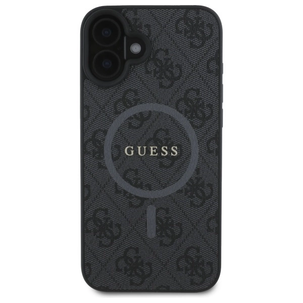 Etui Guess 4G Ring Classic Logo MagSafe na iPhone 16 - czarne