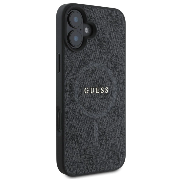 Etui Guess 4G Ring Classic Logo MagSafe na iPhone 16 - czarne