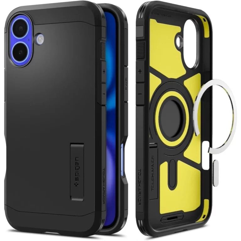 Etui Spigen Tough Armor MagSafe z podstawką na iPhone 16 - czarne