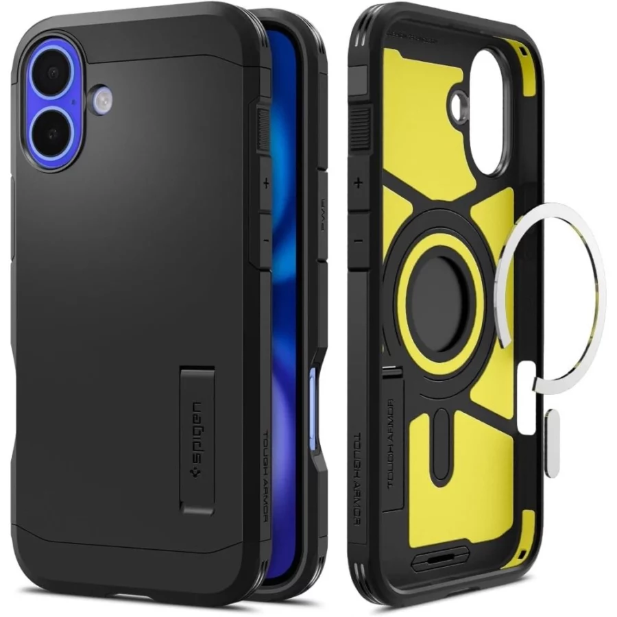 Etui Spigen Tough Armor MagSafe z podstawką na iPhone 16 - czarne