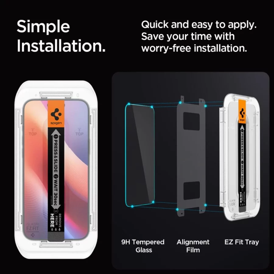 Szkło hartowane Spigen Glas.tR EZ Fit Privacy na iPhone 16 Pro / 17 / 17 Pro - 2 szt.