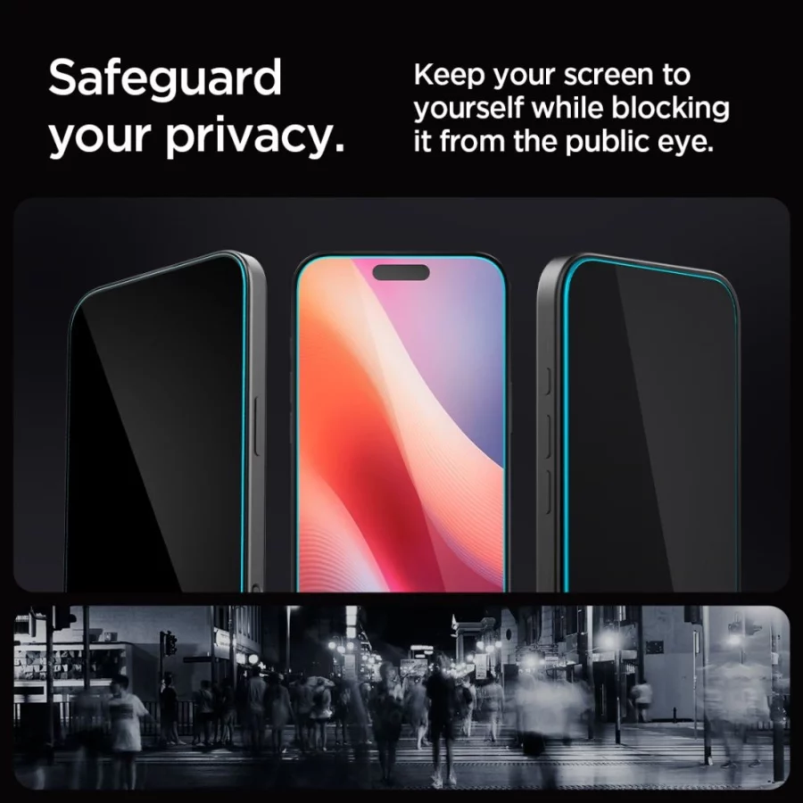 Szkło hartowane Spigen Glas.tR EZ Fit Privacy na iPhone 16 Pro / 17 / 17 Pro - 2 szt.