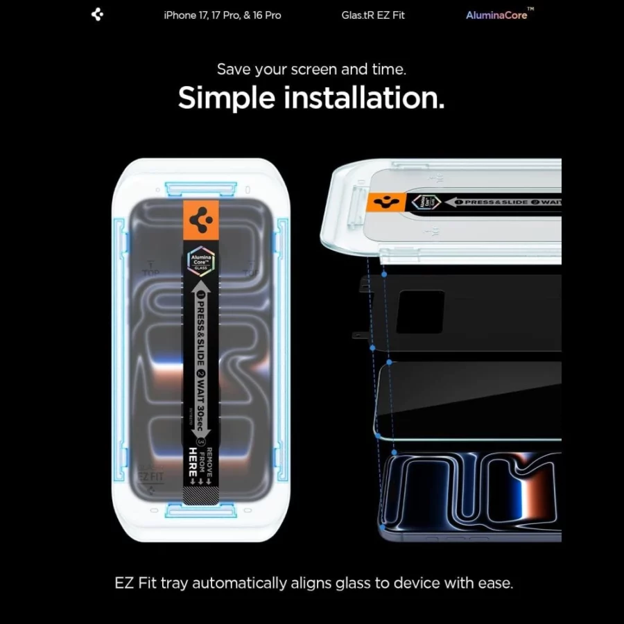Szkło hartowane Spigen Glas.tR EZ Fit na iPhone 16 Pro / 17 / 17 Pro - 2 szt.