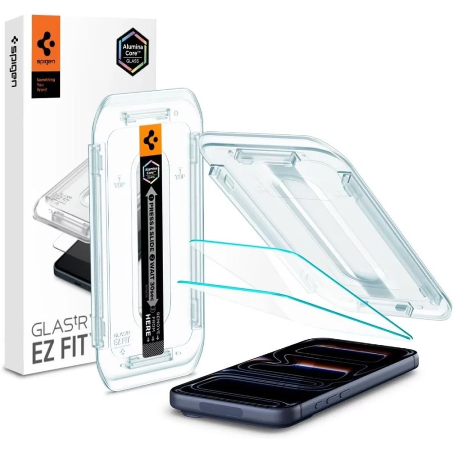 Szkło hartowane Spigen Glas.tR EZ Fit na iPhone 16 Pro / 17 / 17 Pro - 2 szt.