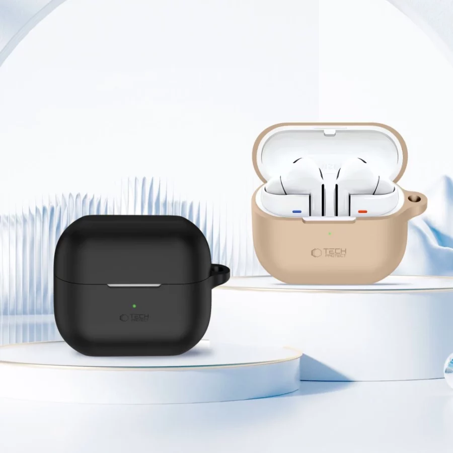Etui Tech-Protect Silicone Hook na Samsung Galaxy Buds 3 / 3 Pro - brązowe