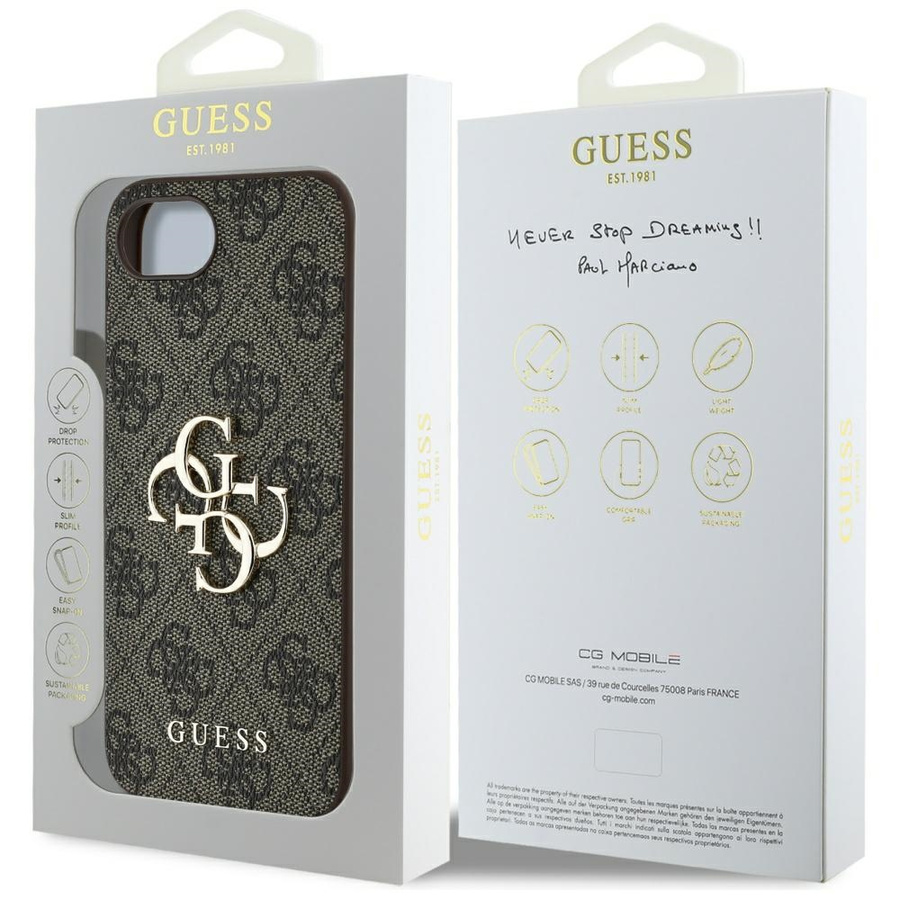 Etui Guess 4G Big Logo do iPhone 16e     brązowy