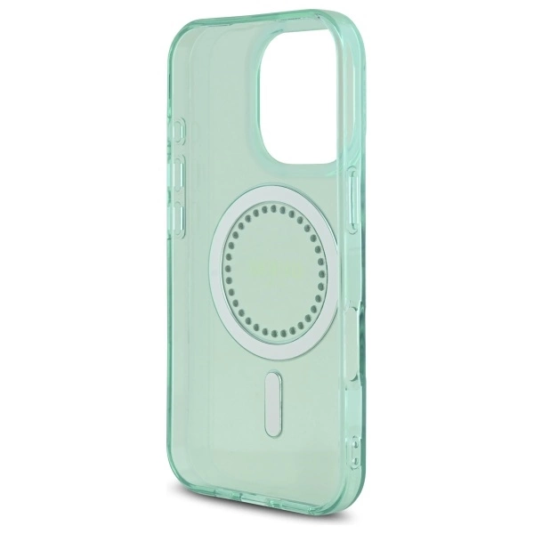 Etui Guess IML Rhinestones MagSafe na iPhone 16 Pro Max - zielone