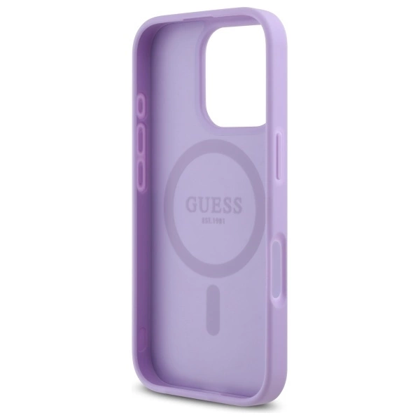 Etui Guess Saffiano MagSafe na iPhone 16 Pro Max - fioletowe