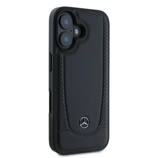 Etui Mercedes Leather Urban na iPhone 16 Plus - czarne