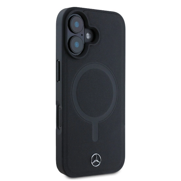 Etui Mercedes Plain Smooth Leather MagSafe na iPhone 16 - czarne