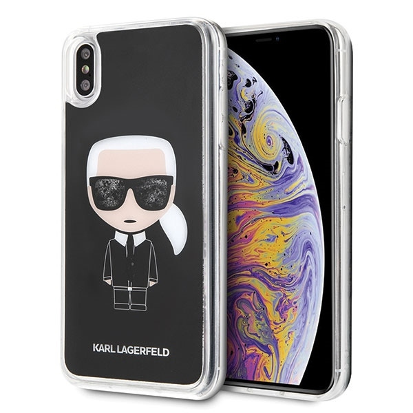 Karl Lagerfeld KLHCI65ICGBK iPhone XsMax czarny/black Iconic Glitter