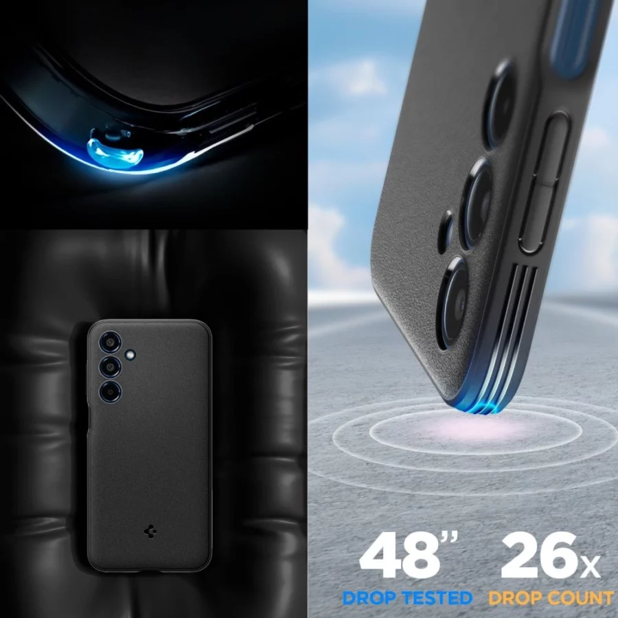 Etui Spigen Essential SandBlast na Samsung Galaxy M35 5G - czarne