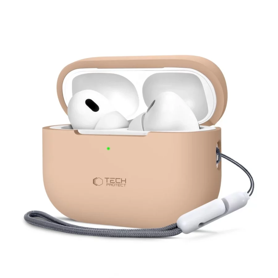 Etui Tech-Protect Silicone na Apple AirPods Pro 1 / 2 - beżowe