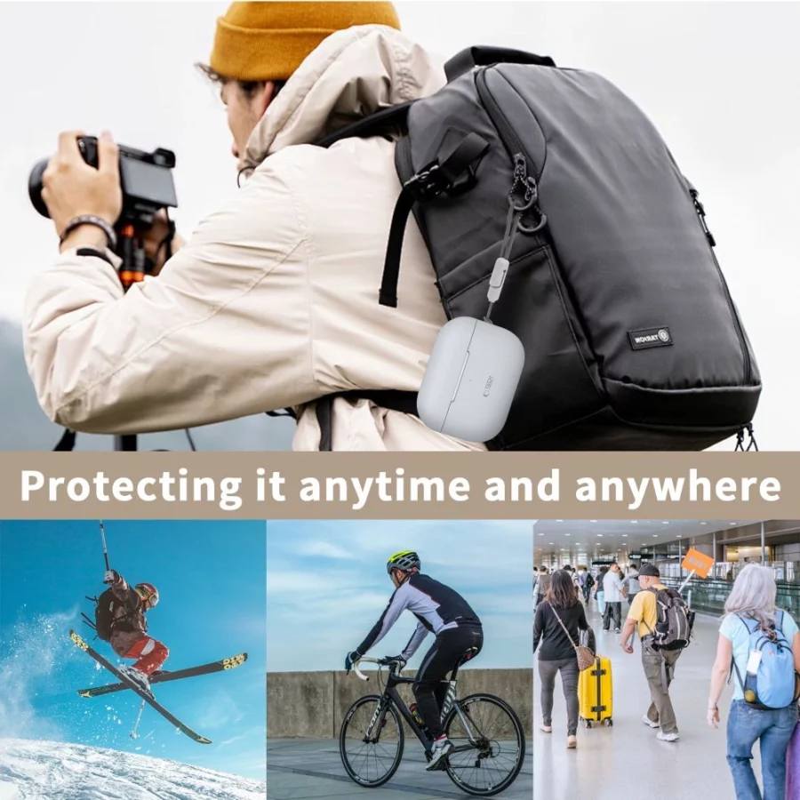 Etui Tech-Protect Silicone na Apple AirPods Pro 1 / 2 - beżowe
