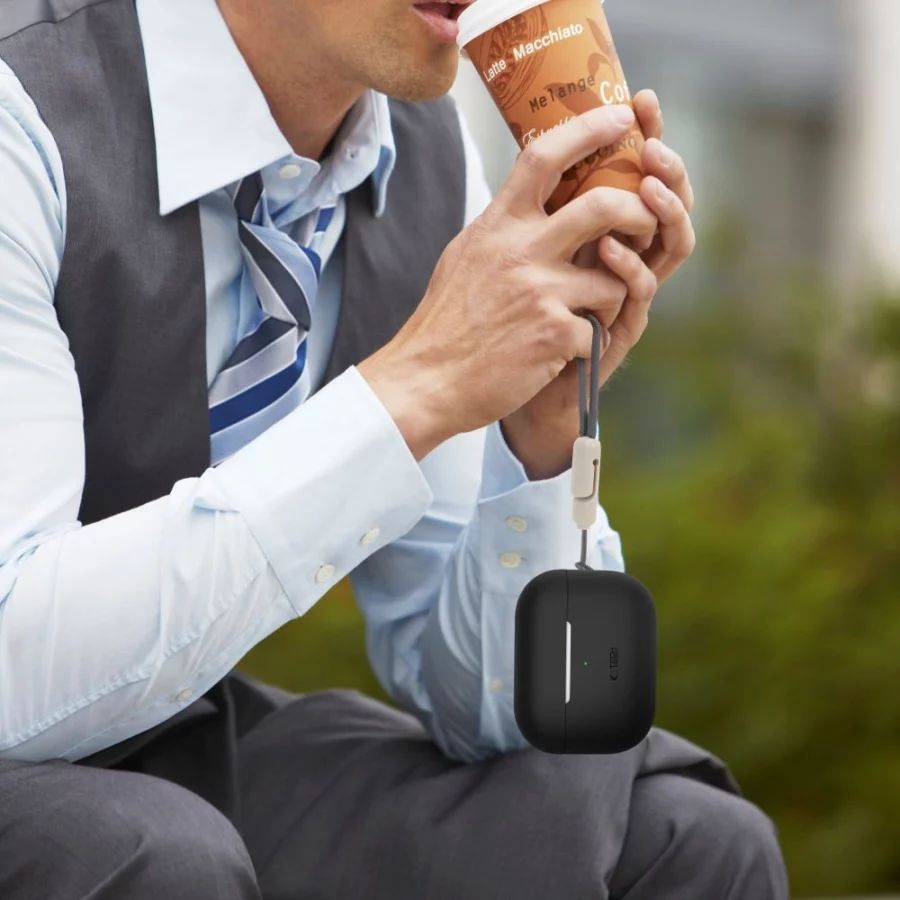 Etui Tech-Protect Silicone na Apple AirPods Pro 1 / 2 - beżowe