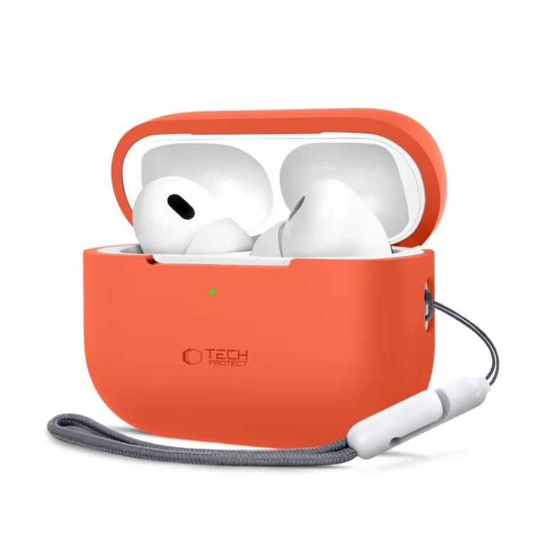 Etui Tech-Protect Silicone na Apple AirPods Pro 1 / 2 - pomarańczowe