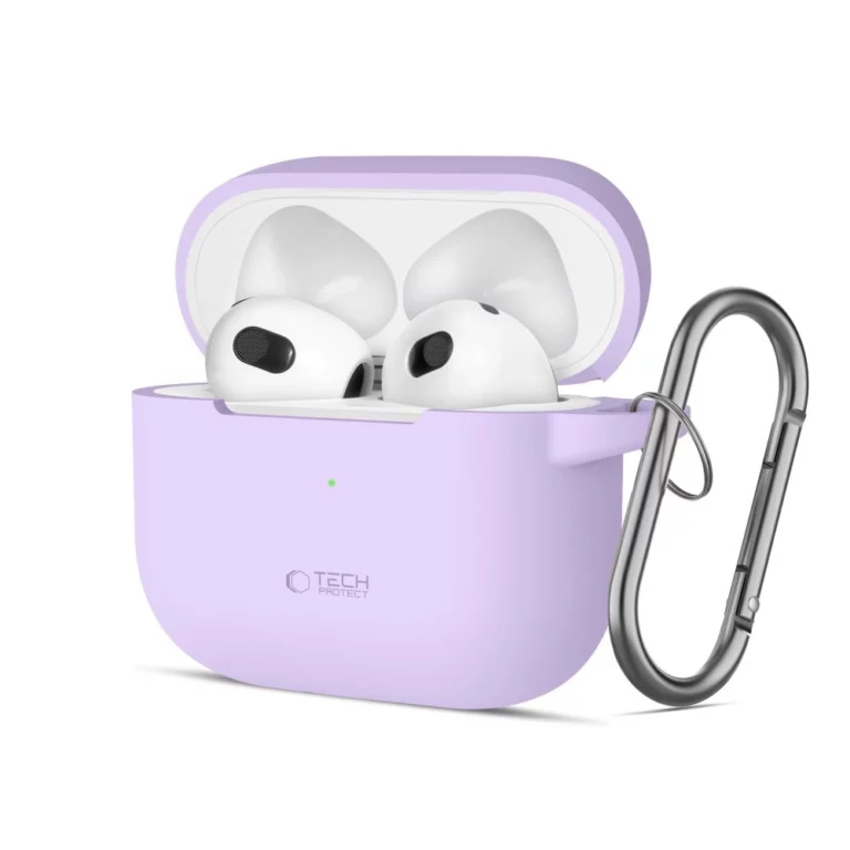 Etui Tech-Protect Silicone Hook na Apple AirPods 3 - fioletowe