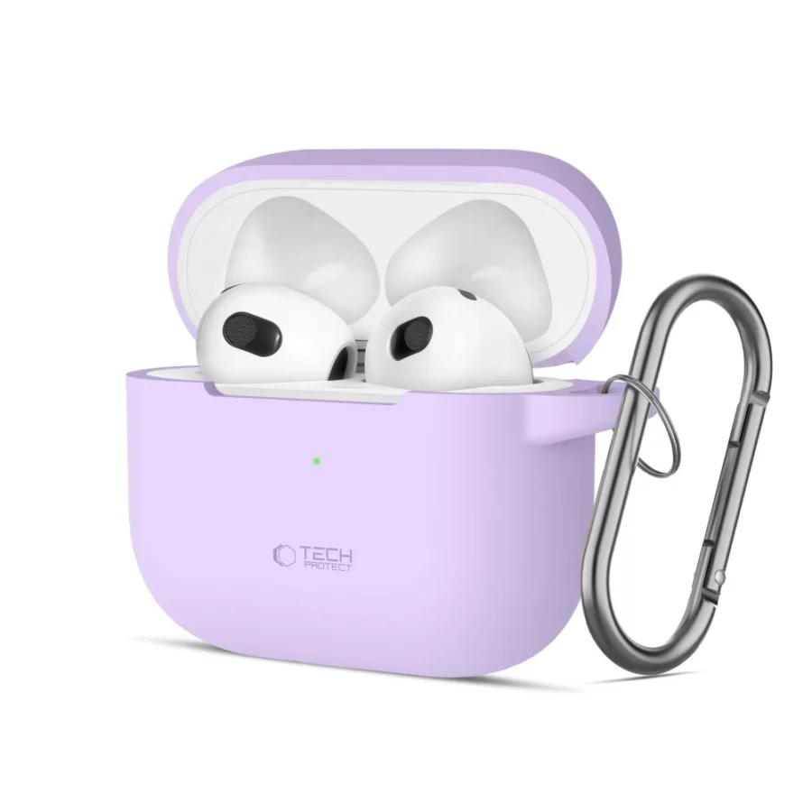 Etui Tech-Protect Silicone Hook na Apple AirPods 3 - fioletowe