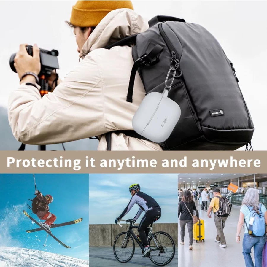 Etui Tech-Protect Silicone Hook na Apple AirPods 3 - fioletowe