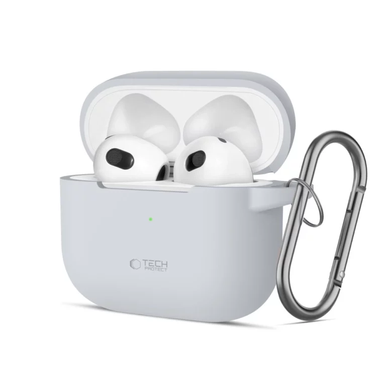 Etui Tech-Protect Silicone Hook na Apple AirPods 3 - szare