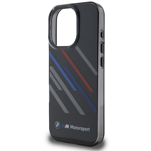 Etui BMW Motosport IML Random Stripes na iPhone 16 Pro - czarne