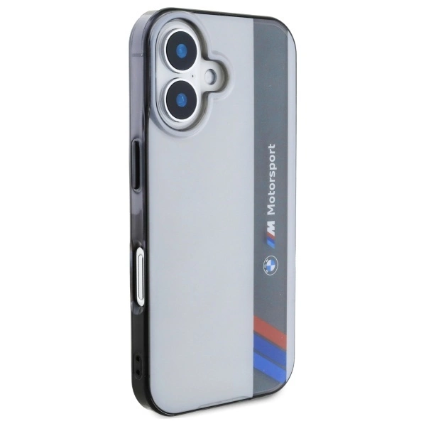 Etui BMW Motosport IML Vertical Stripe na iPhone 16 - szare