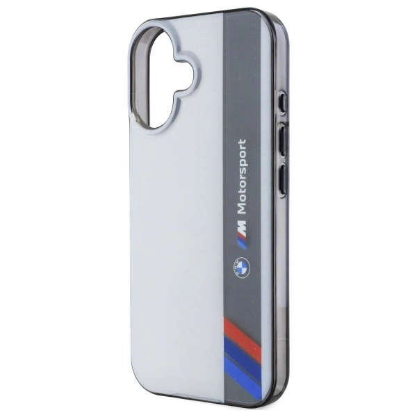 Etui BMW Motosport IML Vertical Stripe na iPhone 16 - szare