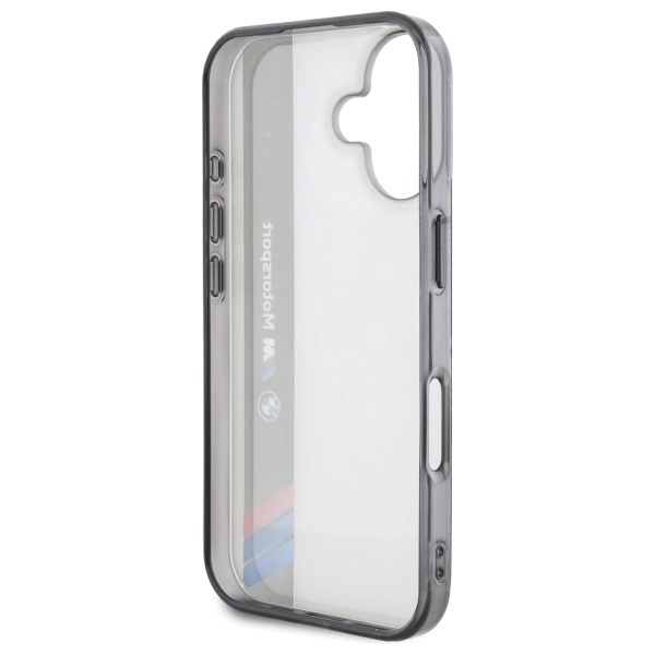Etui BMW Motosport IML Vertical Stripe na iPhone 16 - szare