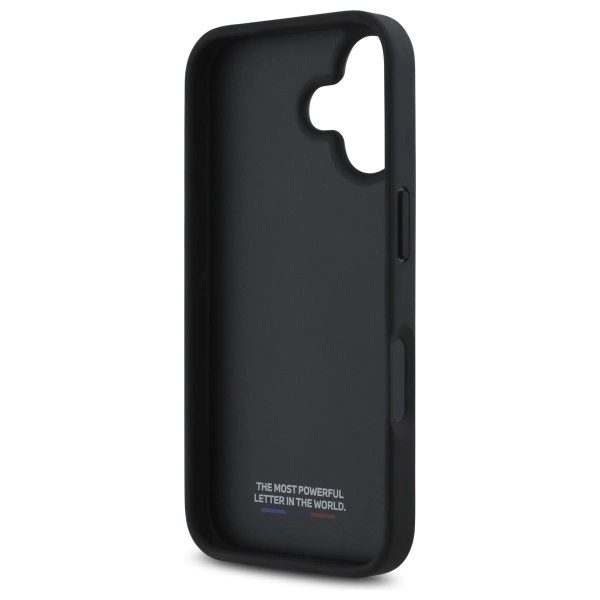 Etui BMW M Perforated Tricolor Detail Line na iPhone 16 - ciemnoszare