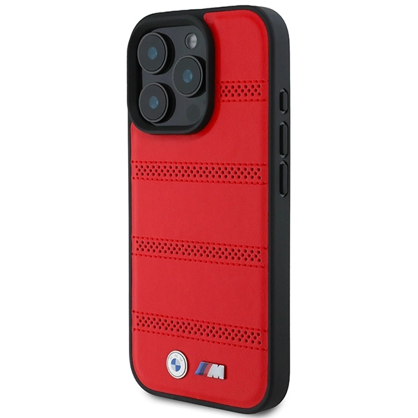 Etui BMW M Perforated And Stitched Line MagSafe na iPhone 16 Pro - czerwone