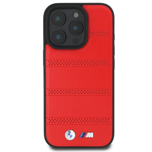 Etui BMW M Perforated And Stitched Line MagSafe na iPhone 16 Pro - czerwone