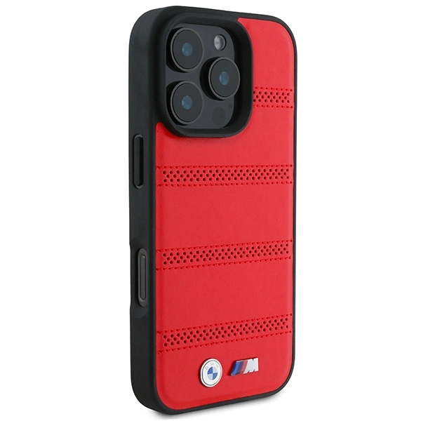 Etui BMW M Perforated And Stitched Line MagSafe na iPhone 16 Pro - czerwone
