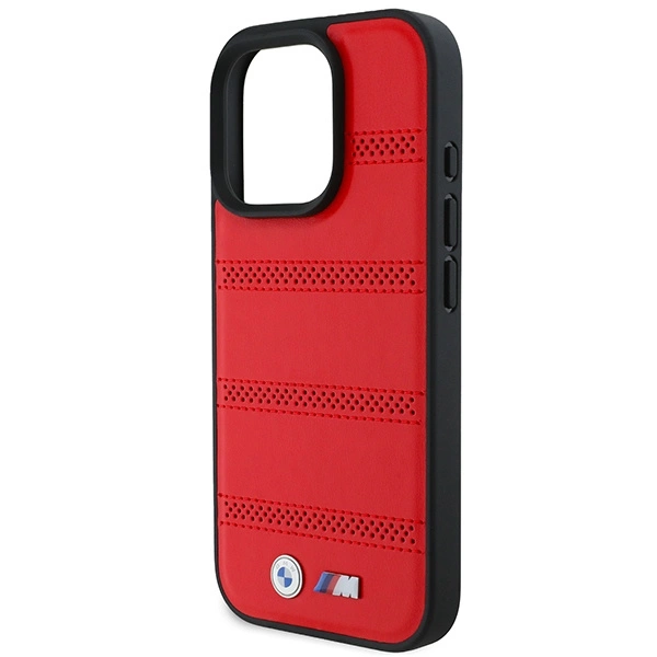 Etui BMW M Perforated And Stitched Line MagSafe na iPhone 16 Pro - czerwone