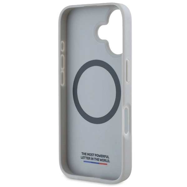 Etui BMW M Carbon Tricolor Line MagSafe na iPhone 16 - szare