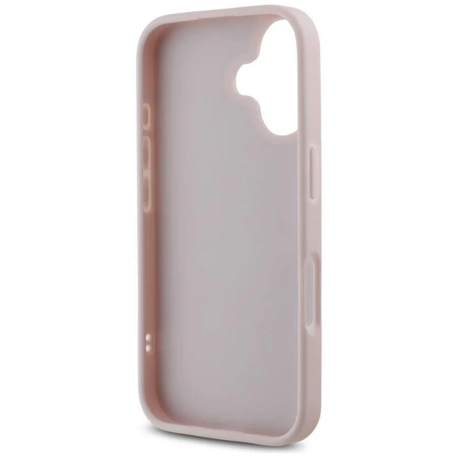 Etui Guess Quilted Metal Logo na iPhone 16 - różowe