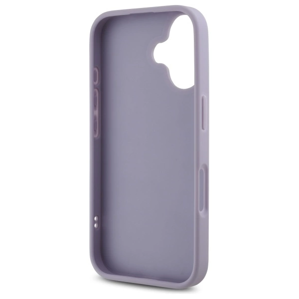 Etui Guess Quilted Metal Logo na iPhone 16 - jasnofioletowe