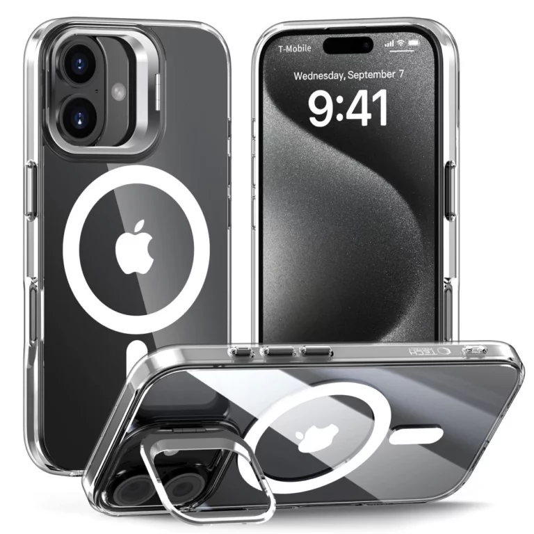 Etui Tech-Protect MagStand MagSafe na iPhone 16 - przezroczyste