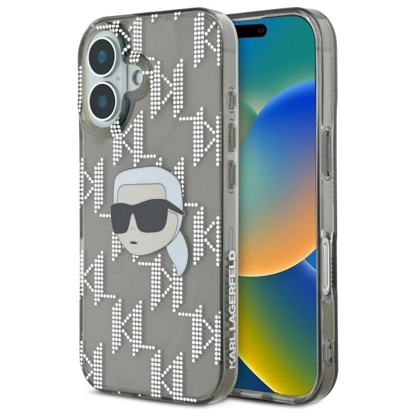 Etui Karl Lagerfeld IML Karl Head Electroplated na iPhone 16 - czarne