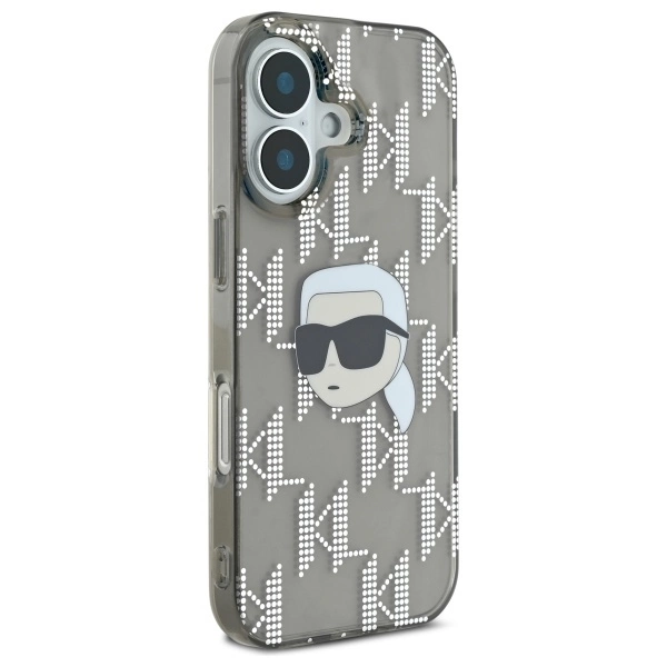 Etui Karl Lagerfeld IML Karl Head Electroplated na iPhone 16 - czarne